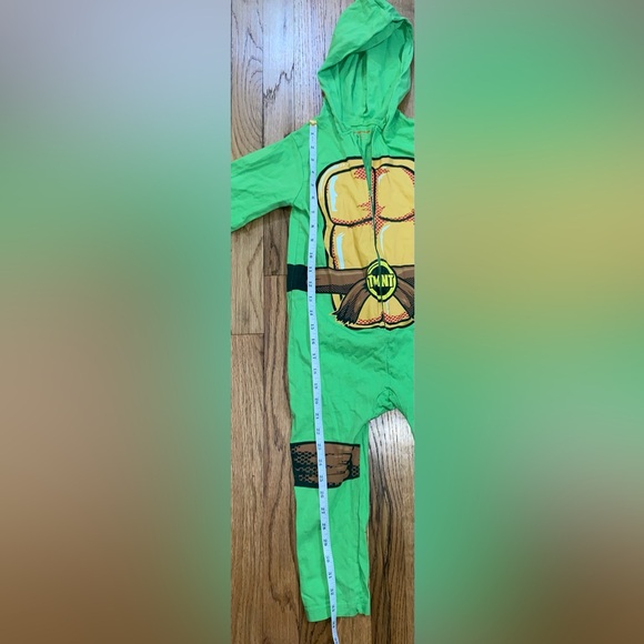 Boys Teenage Mutant Ninja Turtles 1Onesie Pajama Size 5 Green Costume - Picture 5 of 7